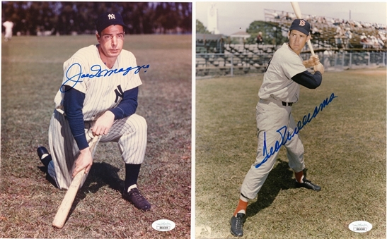 Lot of (2) Signed 8x10" Photos Including Joe DiMaggio and Ted Williams (JSA)
